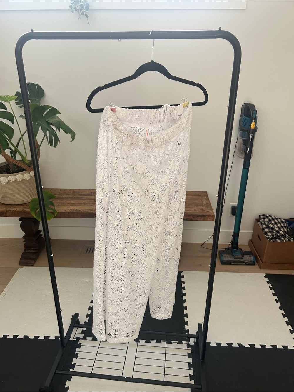 Joe Fresh White Wide Leg Lace Pants
